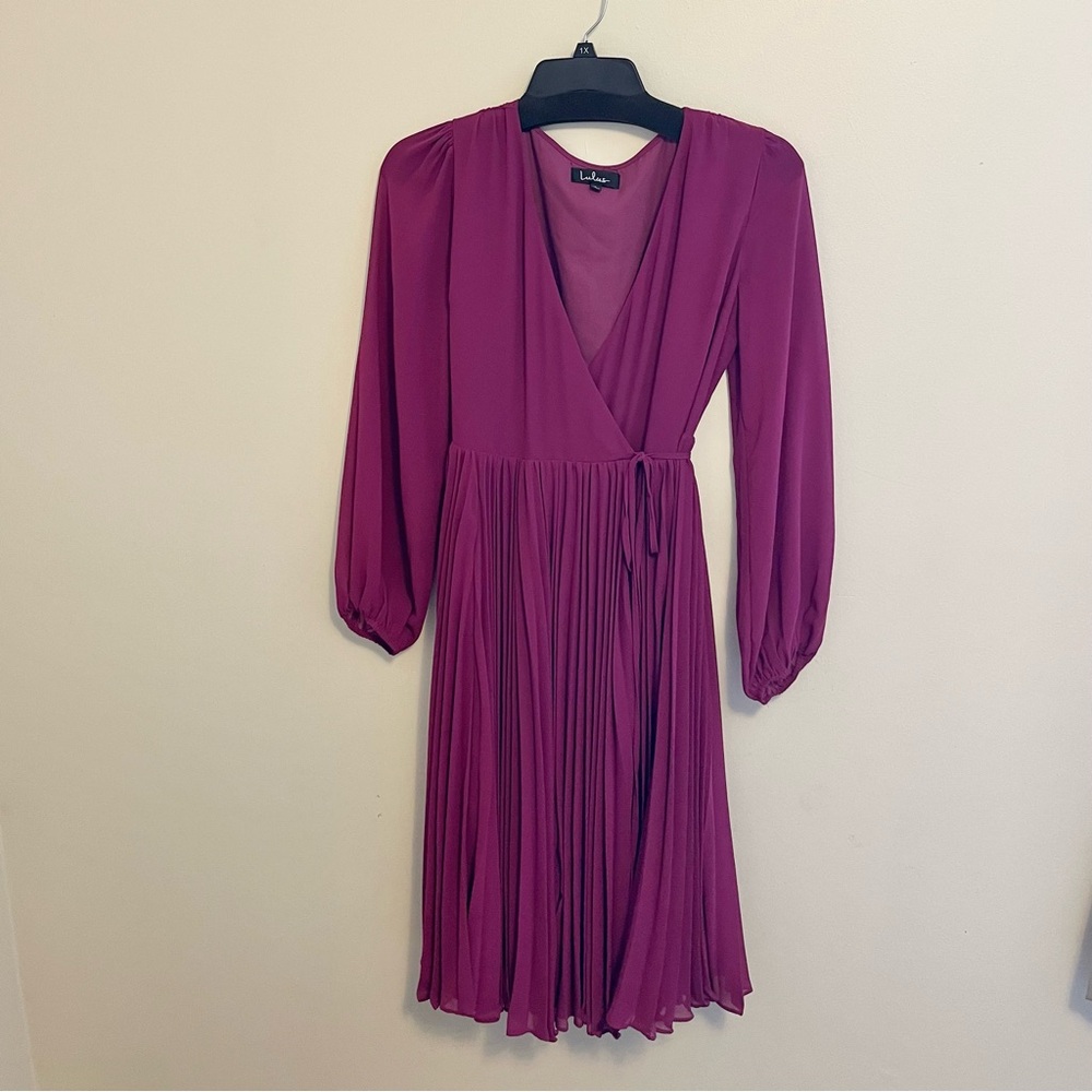 Lulus purple midi tie wrap dress